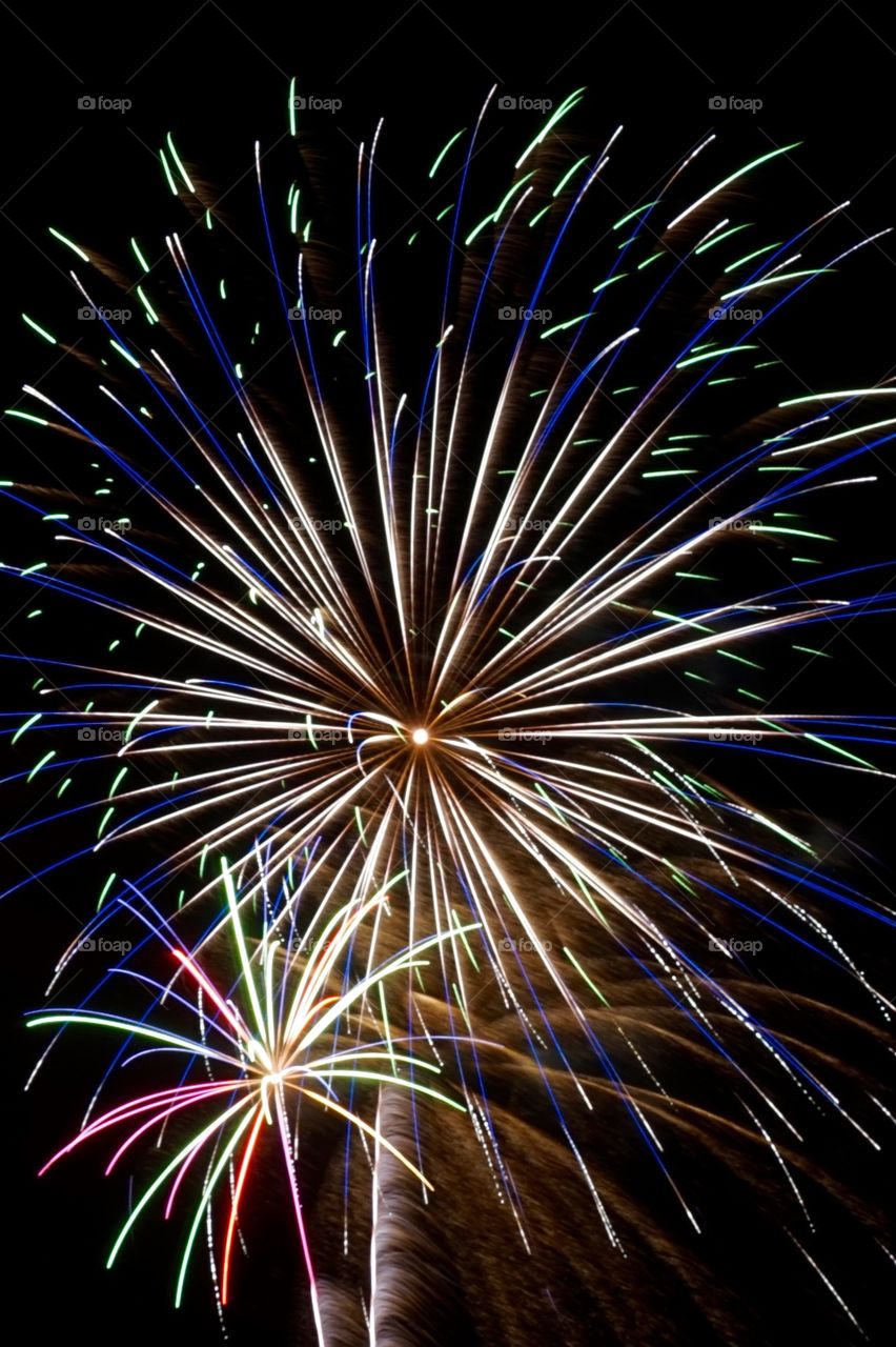 Long exposure fireworks shot on the 4th of July 