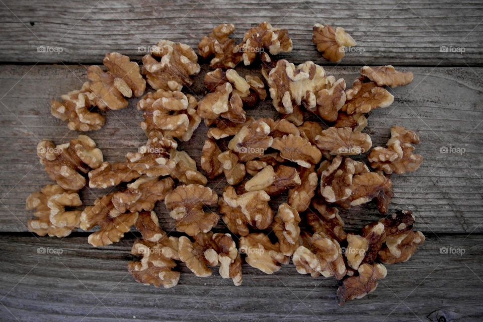 Walnuts on the table 