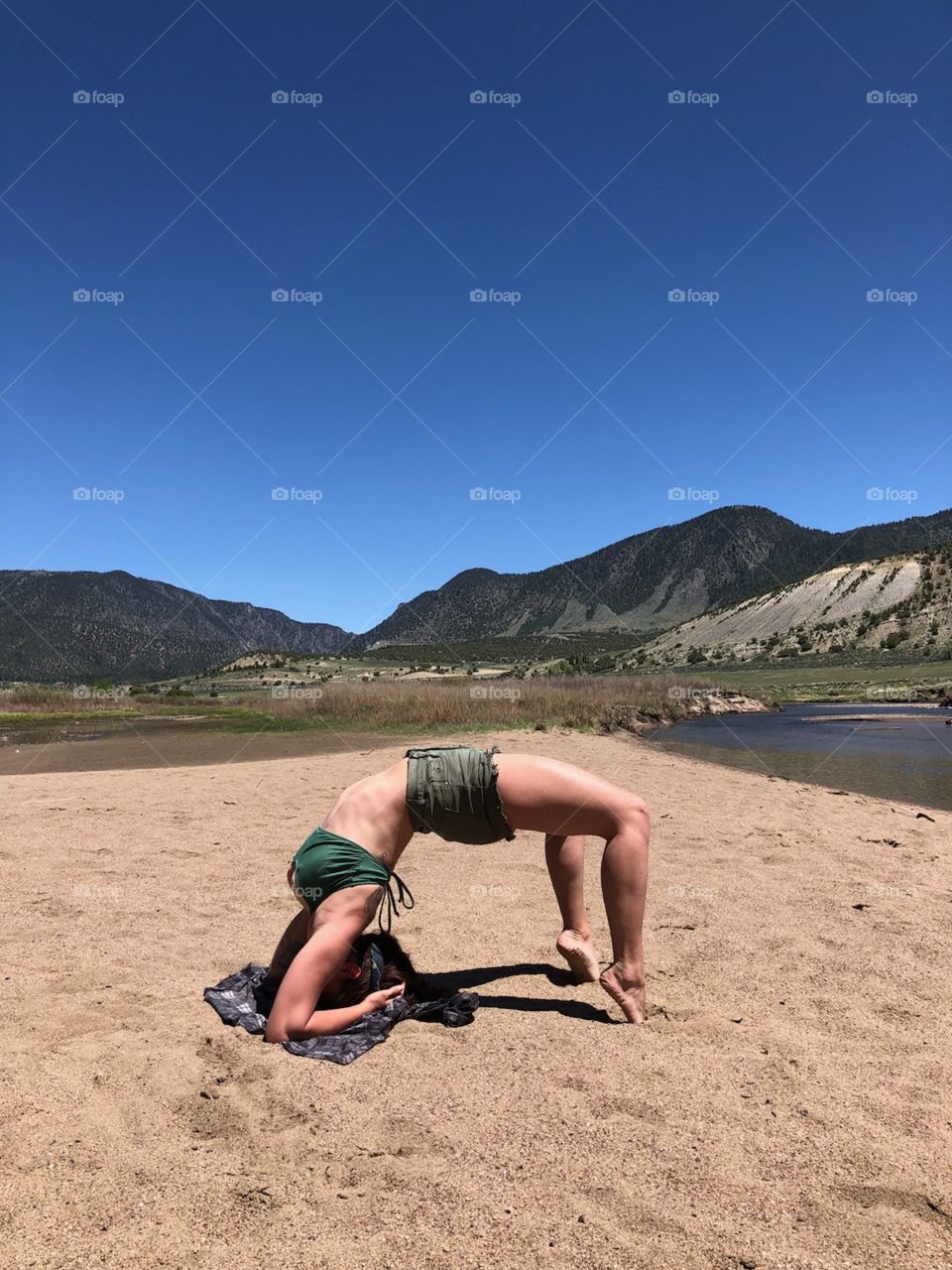 yoga on the beautiful colorado river, surrounded by my element