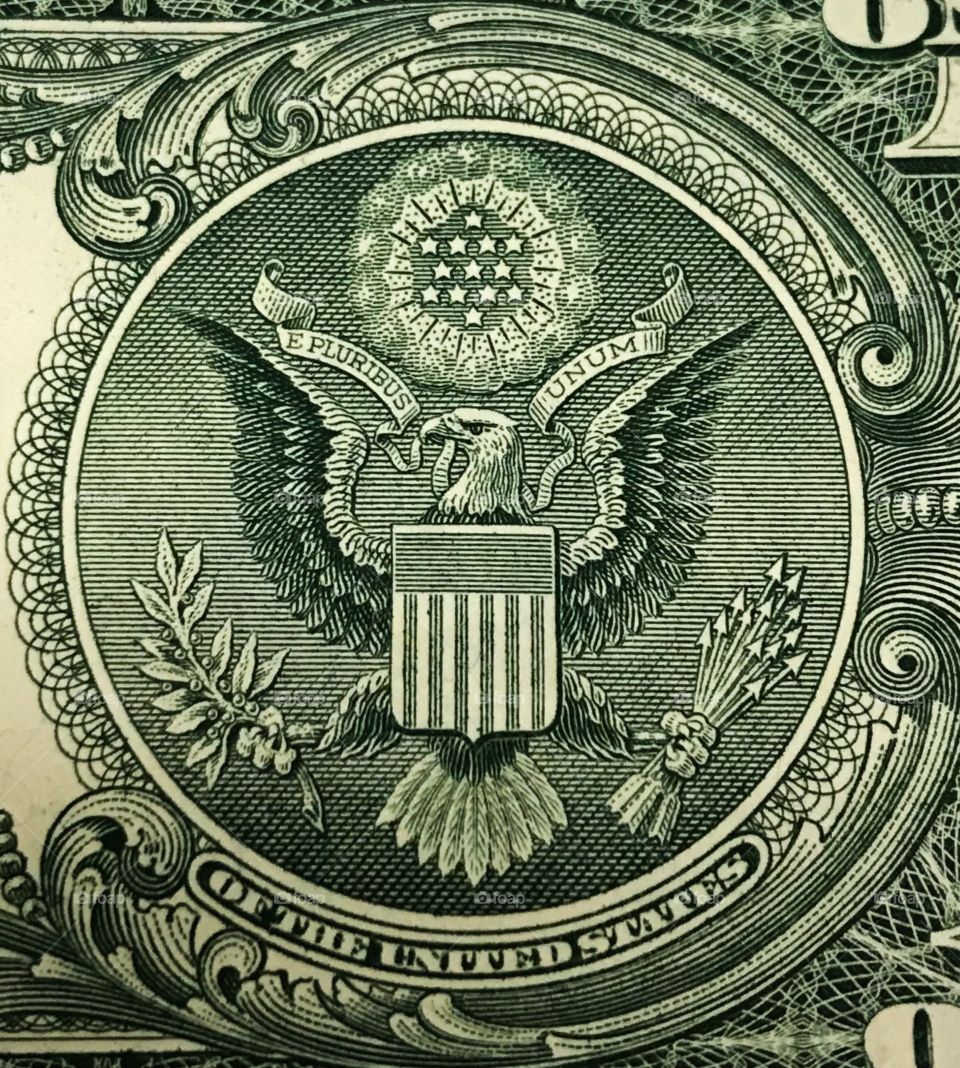 American eagle on a dollar bill