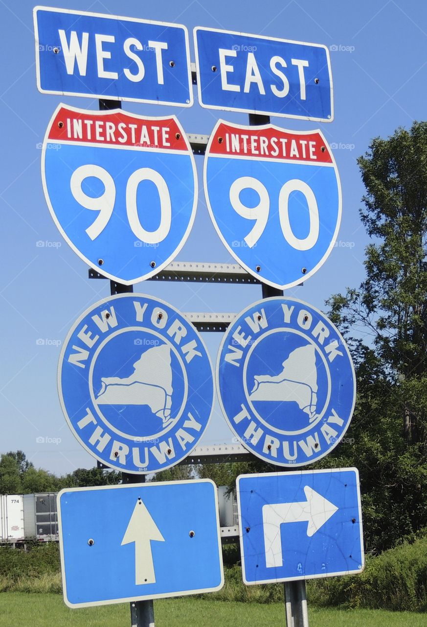 Hwy 90 New York sign. 