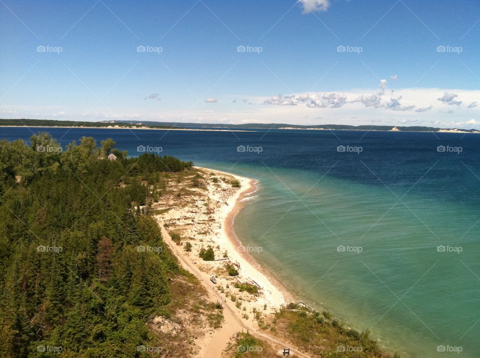 South Manitou Island, Michigan. Taken from the top of the South Manitou Island lighthouse in northern Michigan. Beautiful!