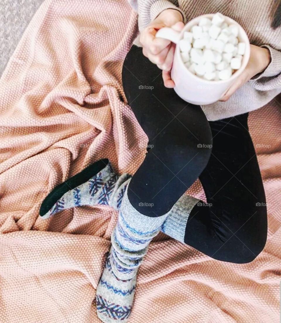 Hot chocolate with marshmallows... staple for this chilly weather.