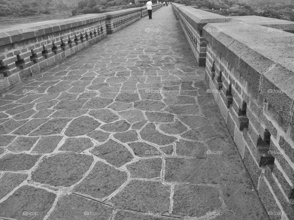 white and black architecture. water storage dam