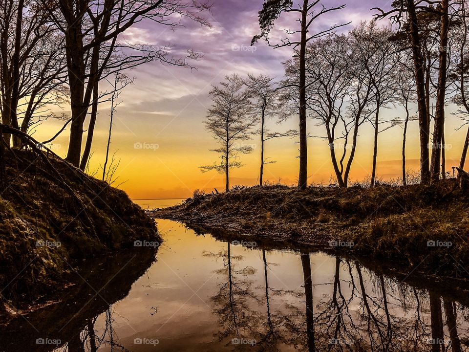 View of lake during sunset