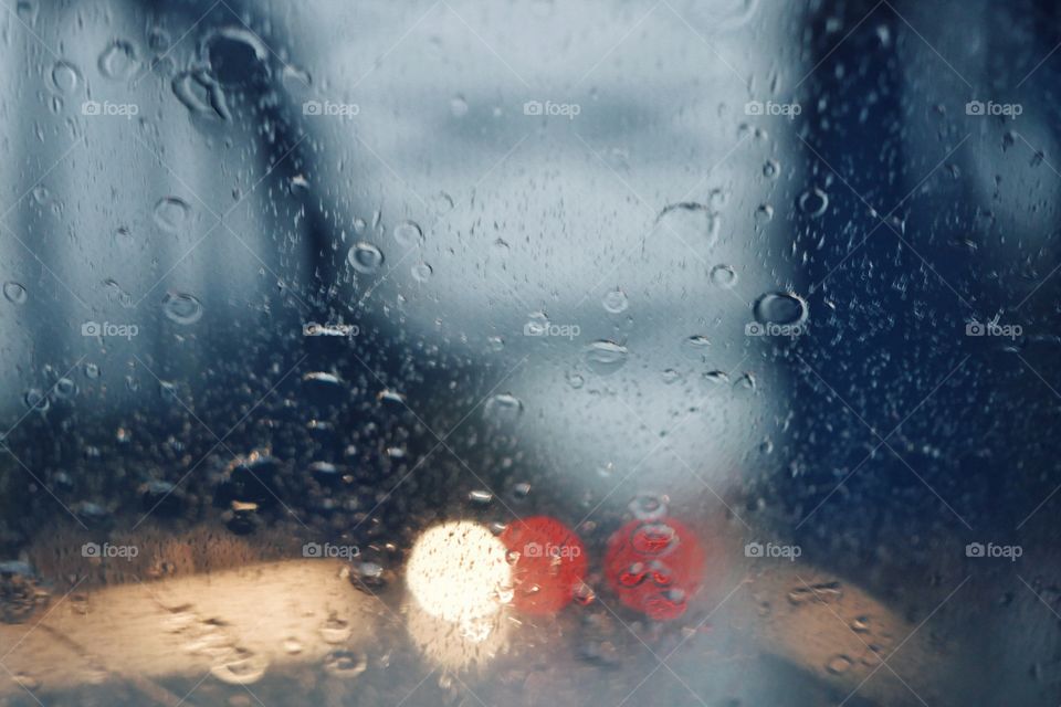 Looking through windshield of car