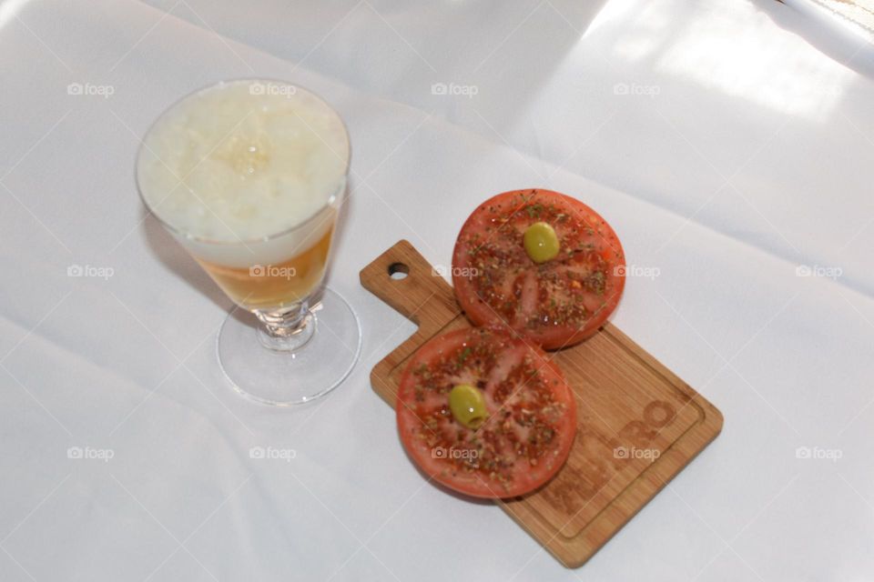 Tomato Olives and Beer