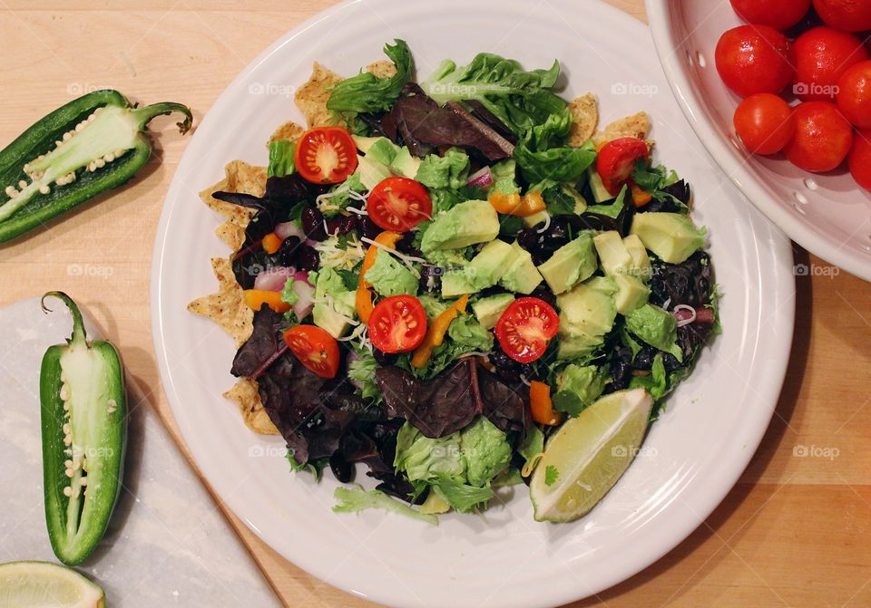 Fresh, crisp ingredients make for the perfect taco salad!