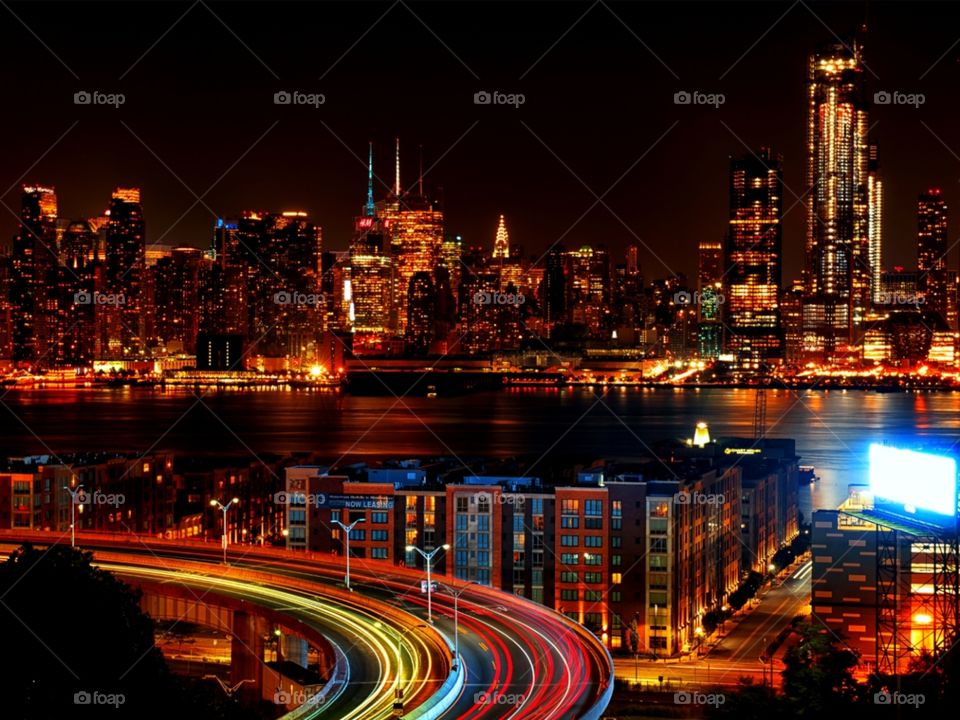 Neon lights in the city