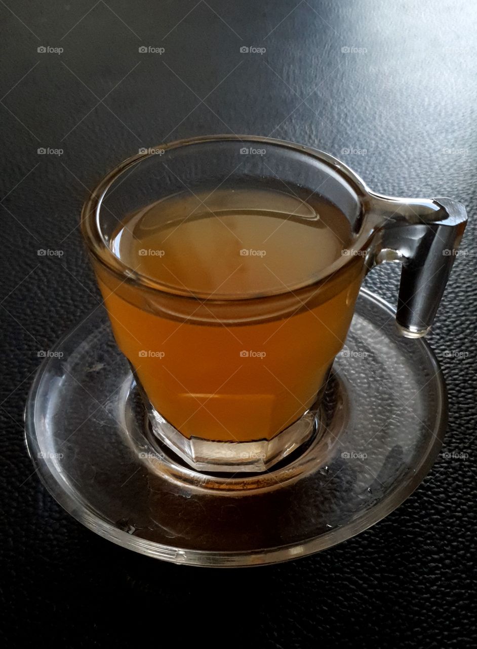 hot ginger in the small glass