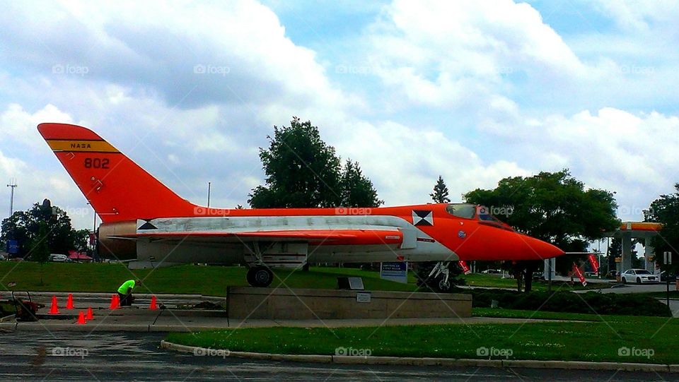 Douglas F5D Fighter Jet. On display at Armstrong Air and Space Museum Wapakoneta, Ohio