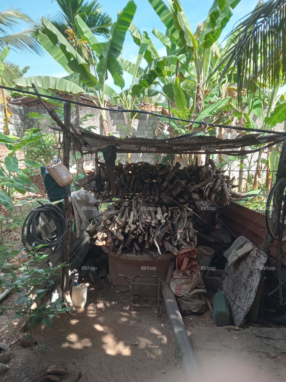 This is a shed used by Sri Lankans to store firewood