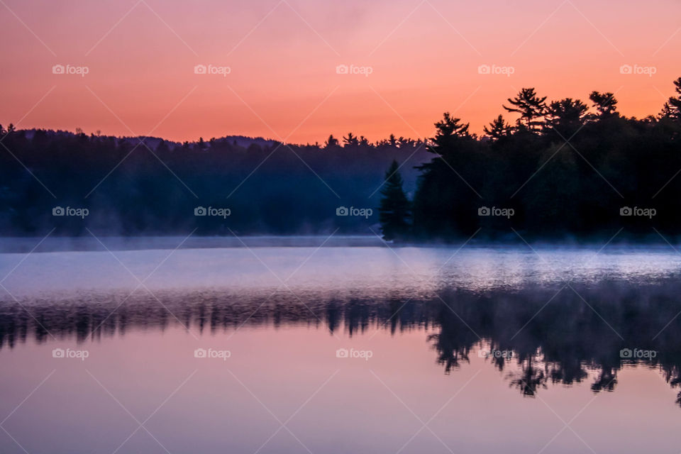 Early morning on a lake