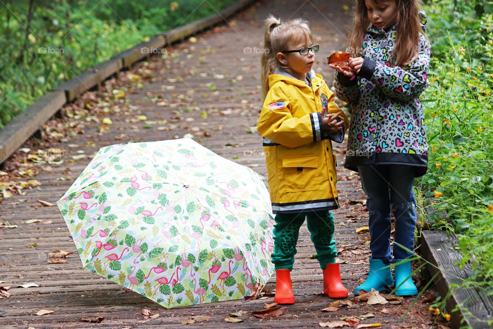 two children playing outside