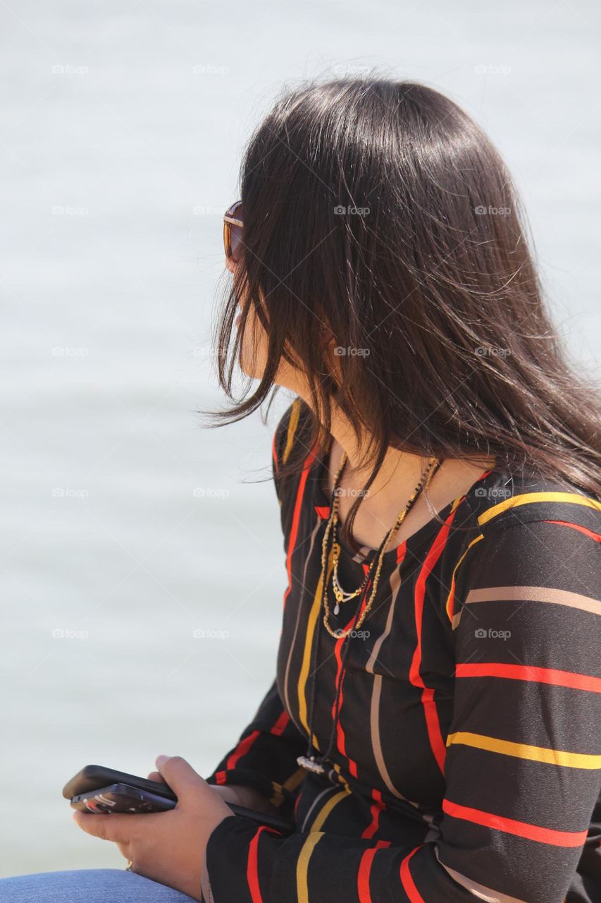 girl showing off her hair