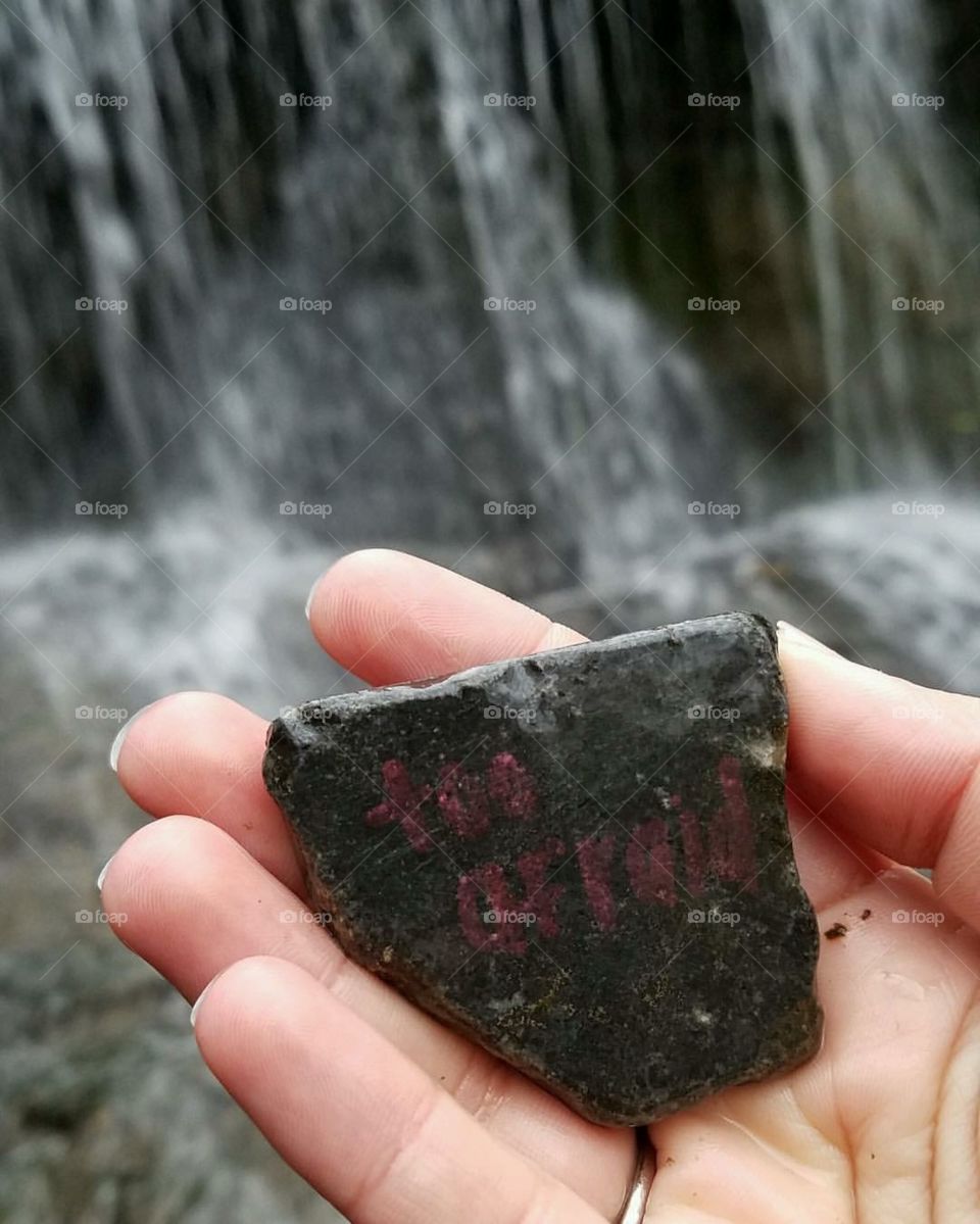I was meant to find this rock perfectly placed where I stood at the bottom of those falls