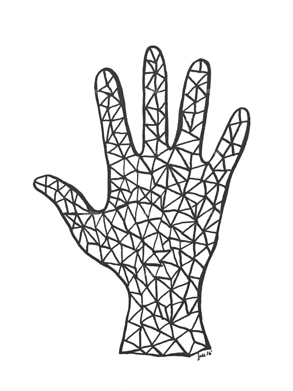 Geometric Hand Illustration 