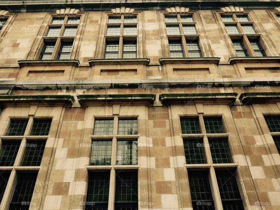 Facade of an old building in Antwerp, Belgium.