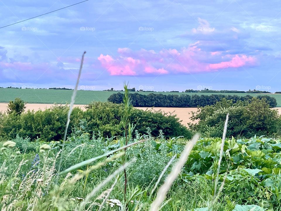 Pink clouds and landscape розовые облака и пейзаж 