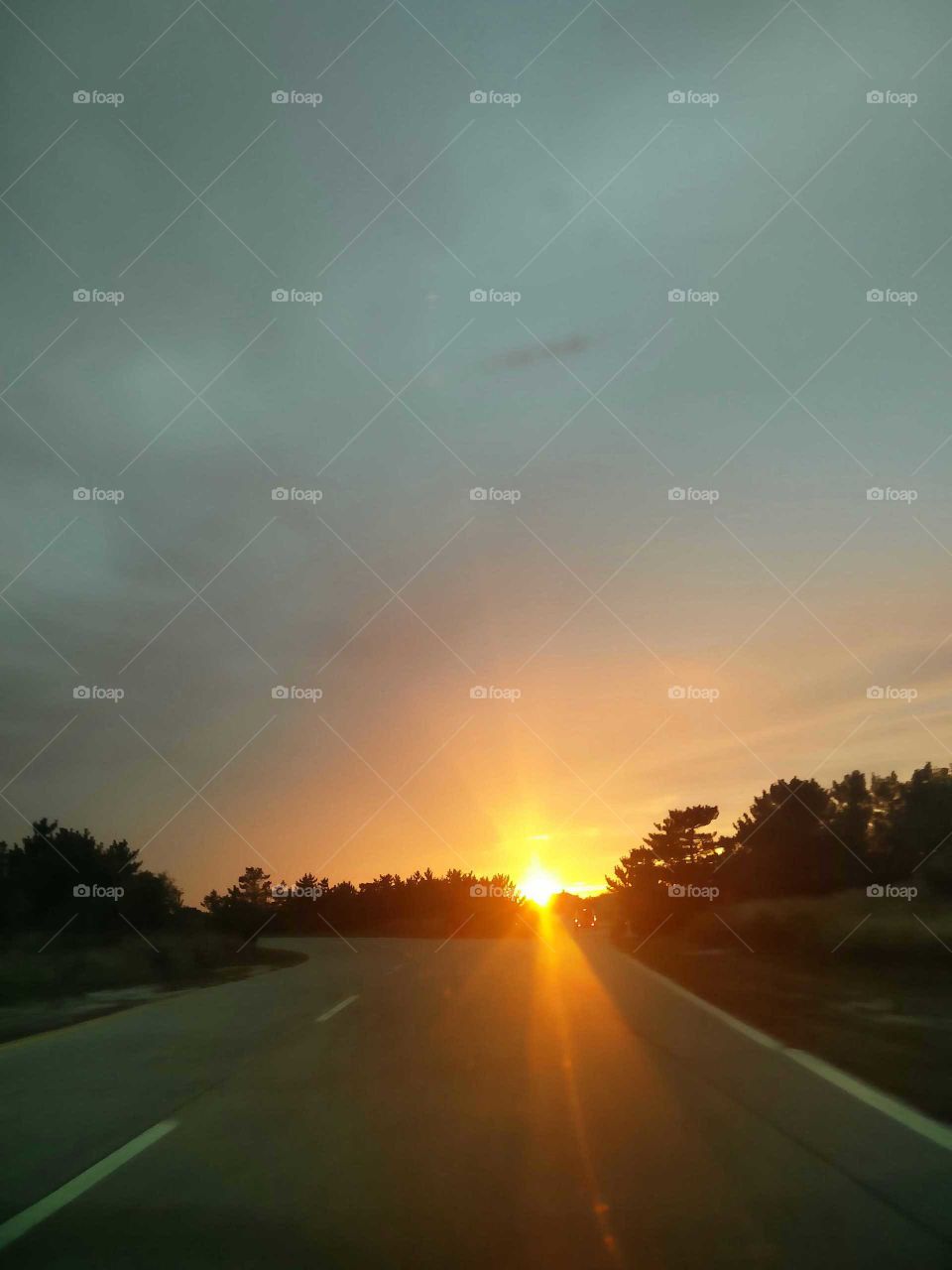incredible sunsets over highway