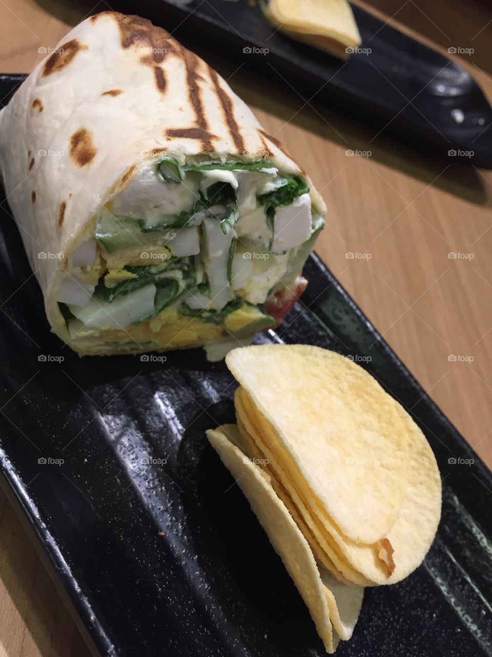 Spinach egg mayo wrap