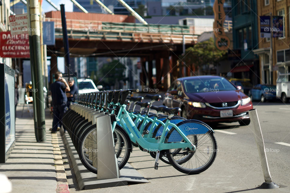 Rental bikes in San Francisco.