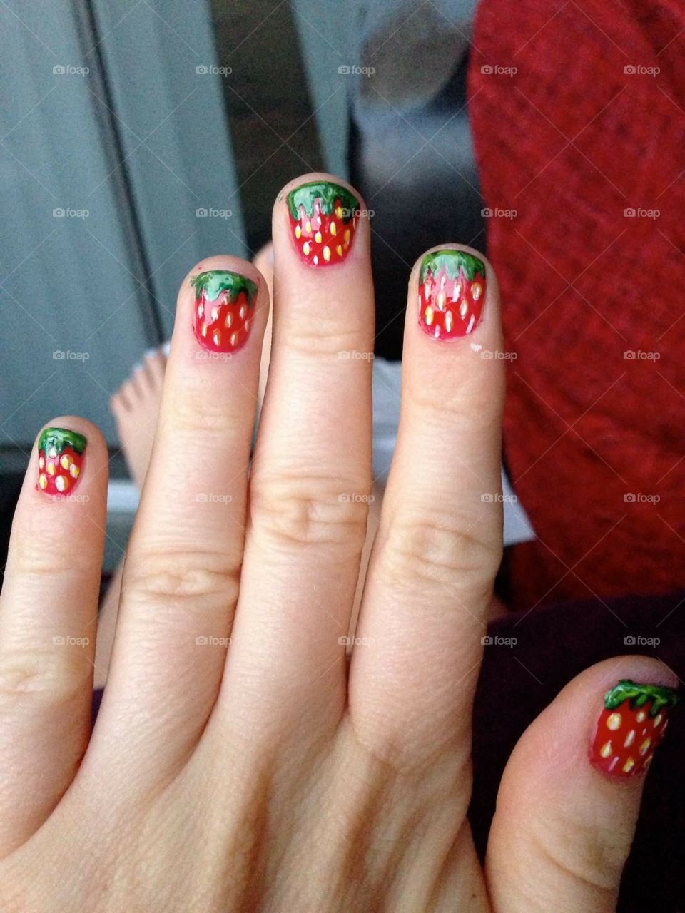 Perfectly red strawberries with all the details 