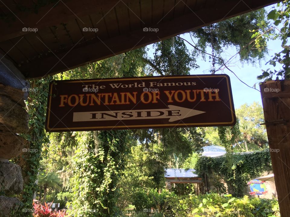 Fountain of Youth sign 