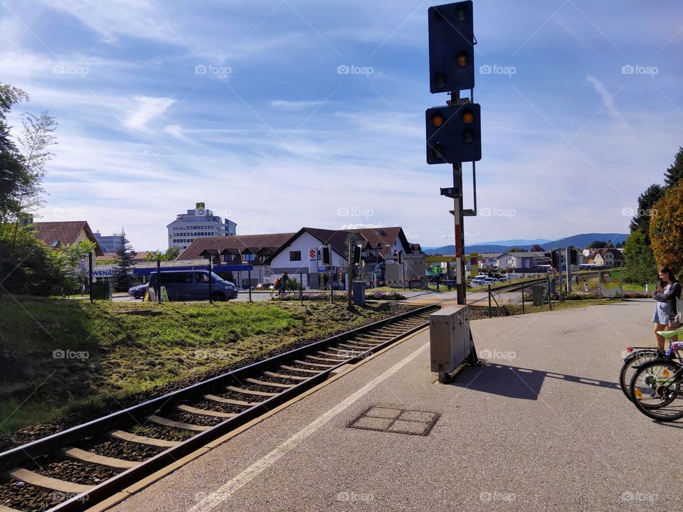 Europe small city railway station