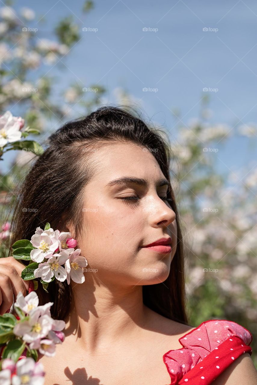 woman in spring