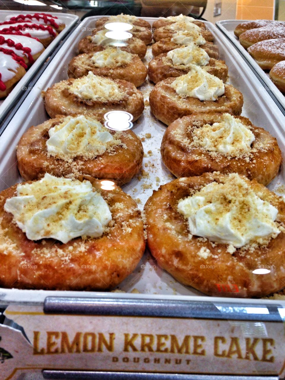 Sweet treat. Lemon Kreme doughnuts at Krispy Kreme 