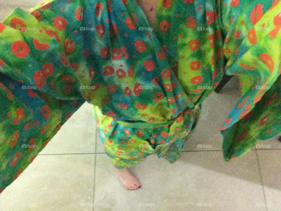 Floral bathrobe