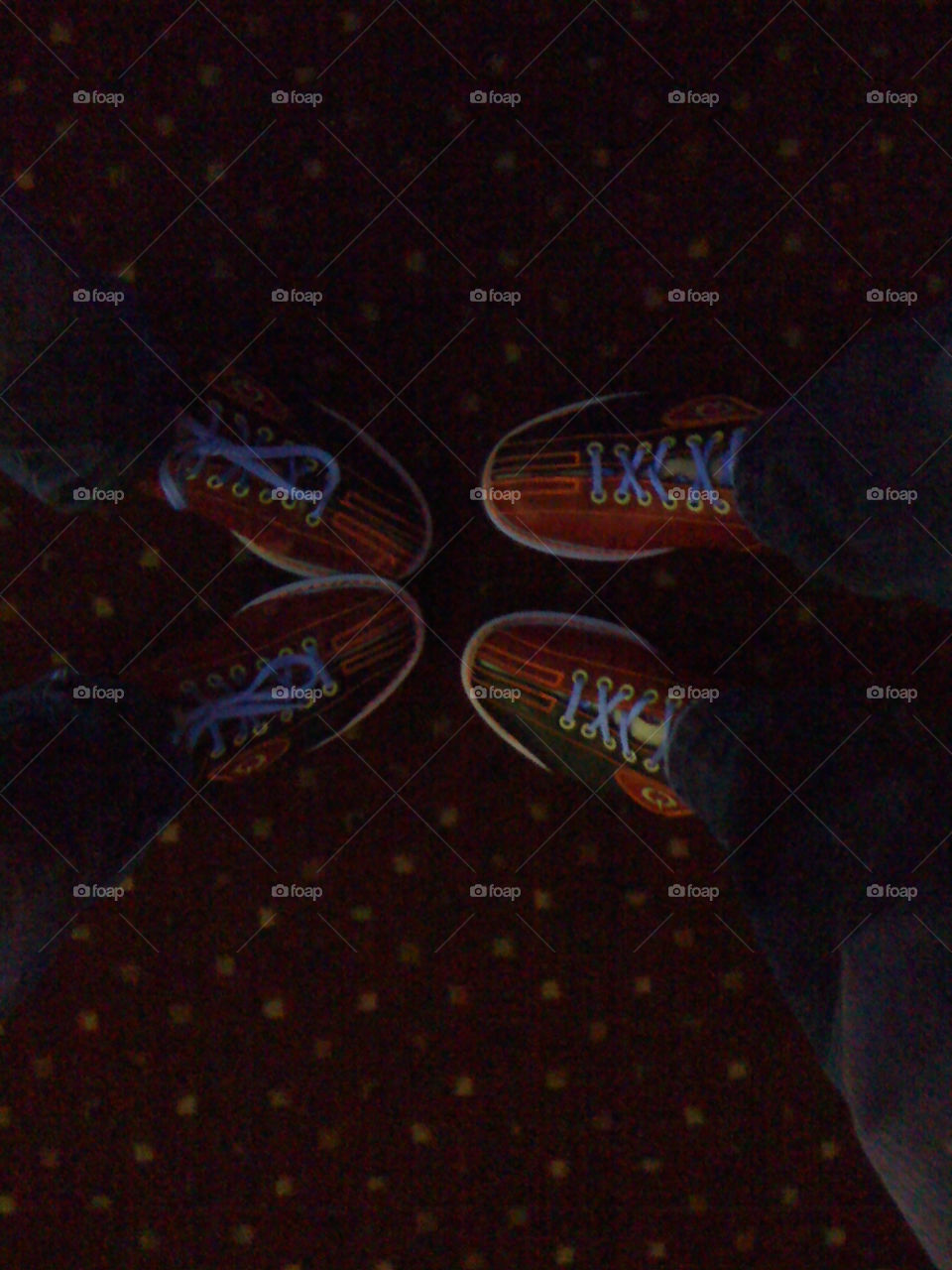 Bowling shoes on two feet