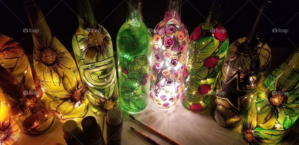 painted bottles