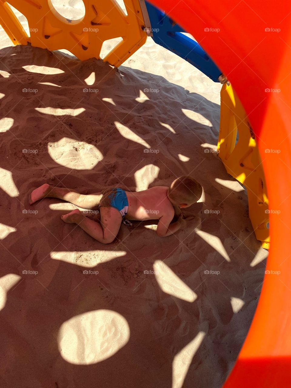 Playing on the beach 