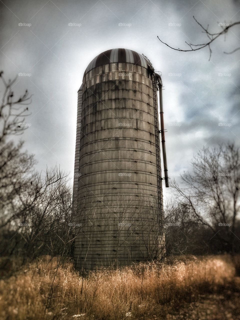 Low angle view of a silo