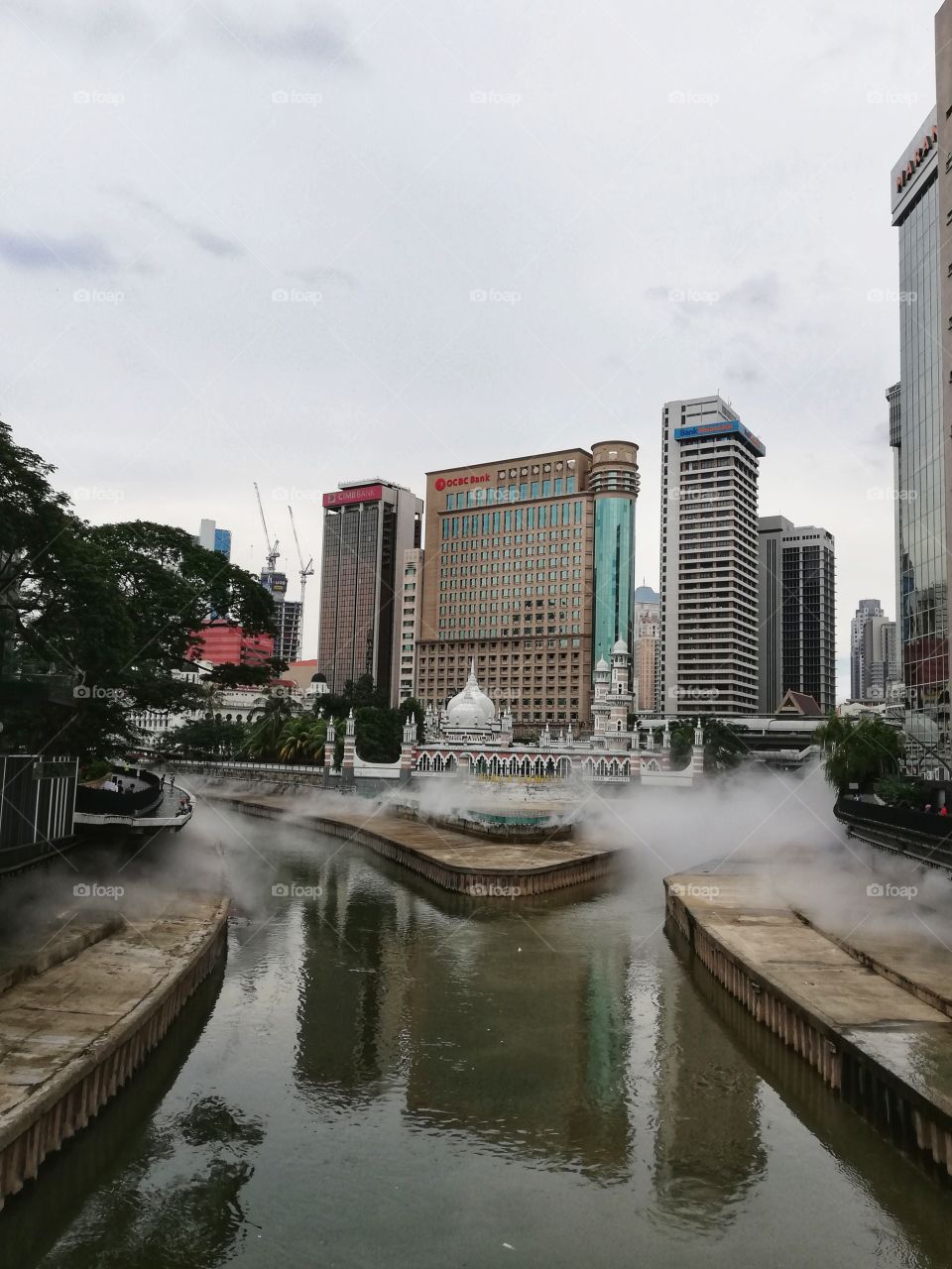 Confluence of the Klang and Gombak rivers in Kuala Lumpur in Malaysia