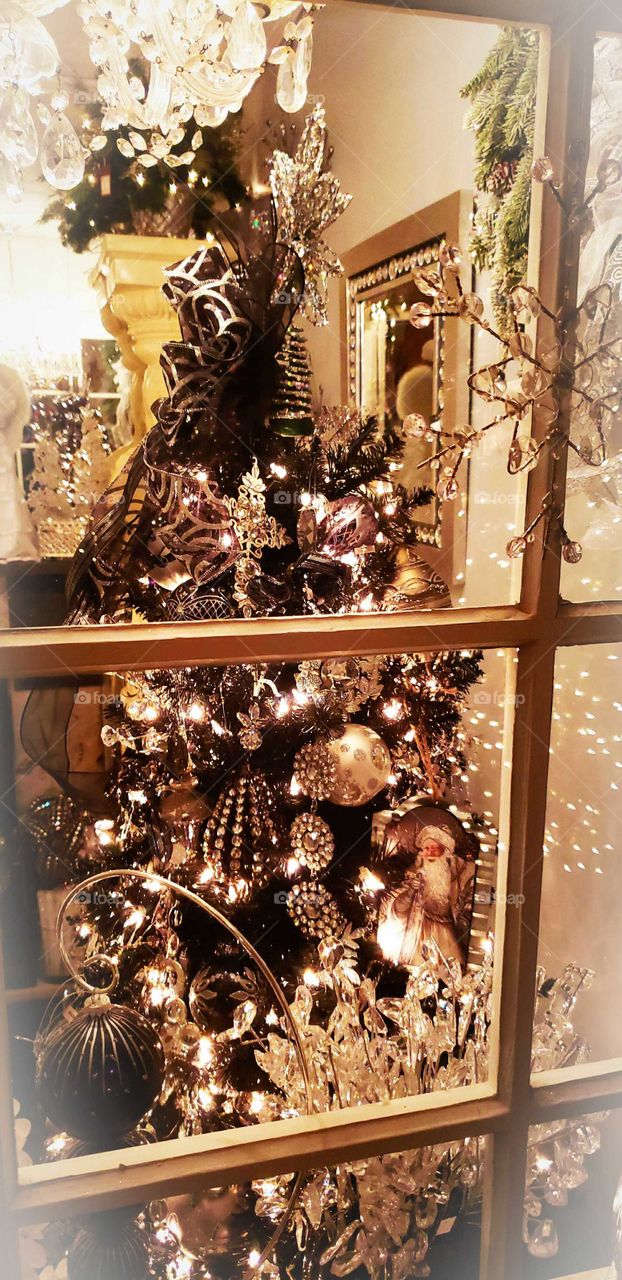 Black  Christmas train Sparkling ornaments