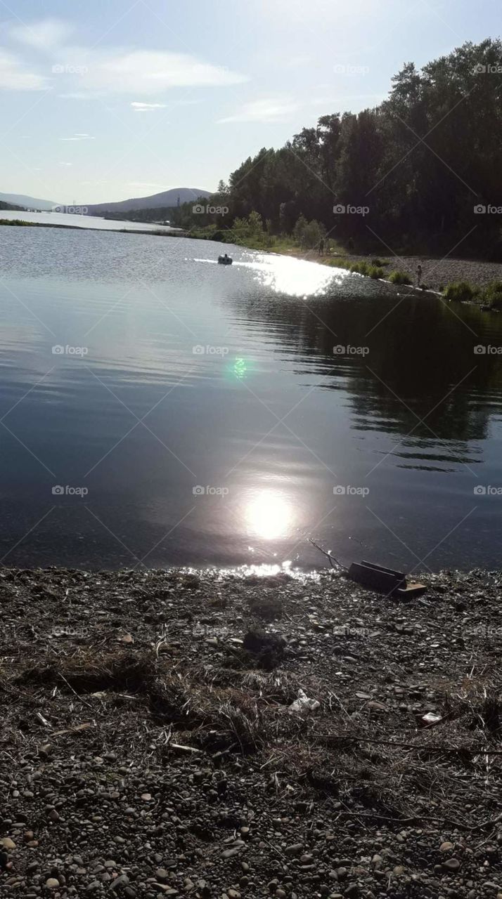 Лето отдых река Енисей