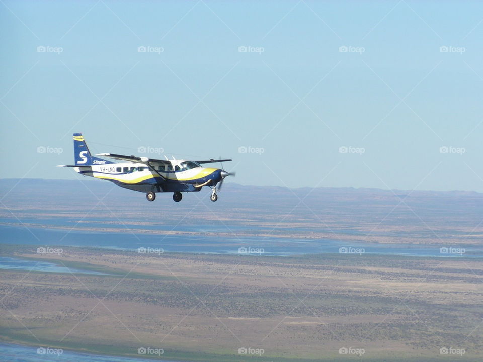Over lake Argyle,  Australia.