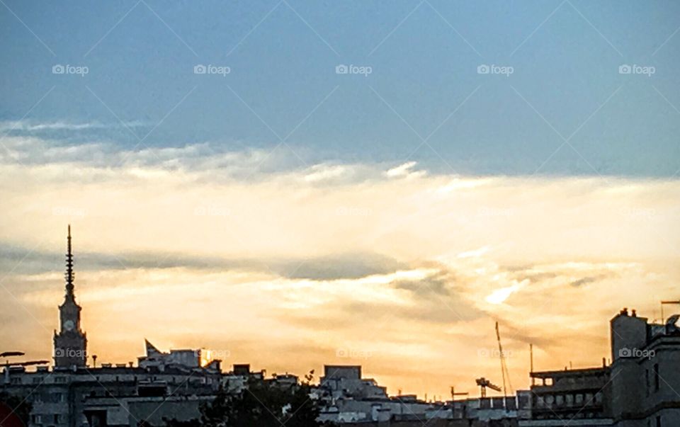 Sunset in Warsaw 