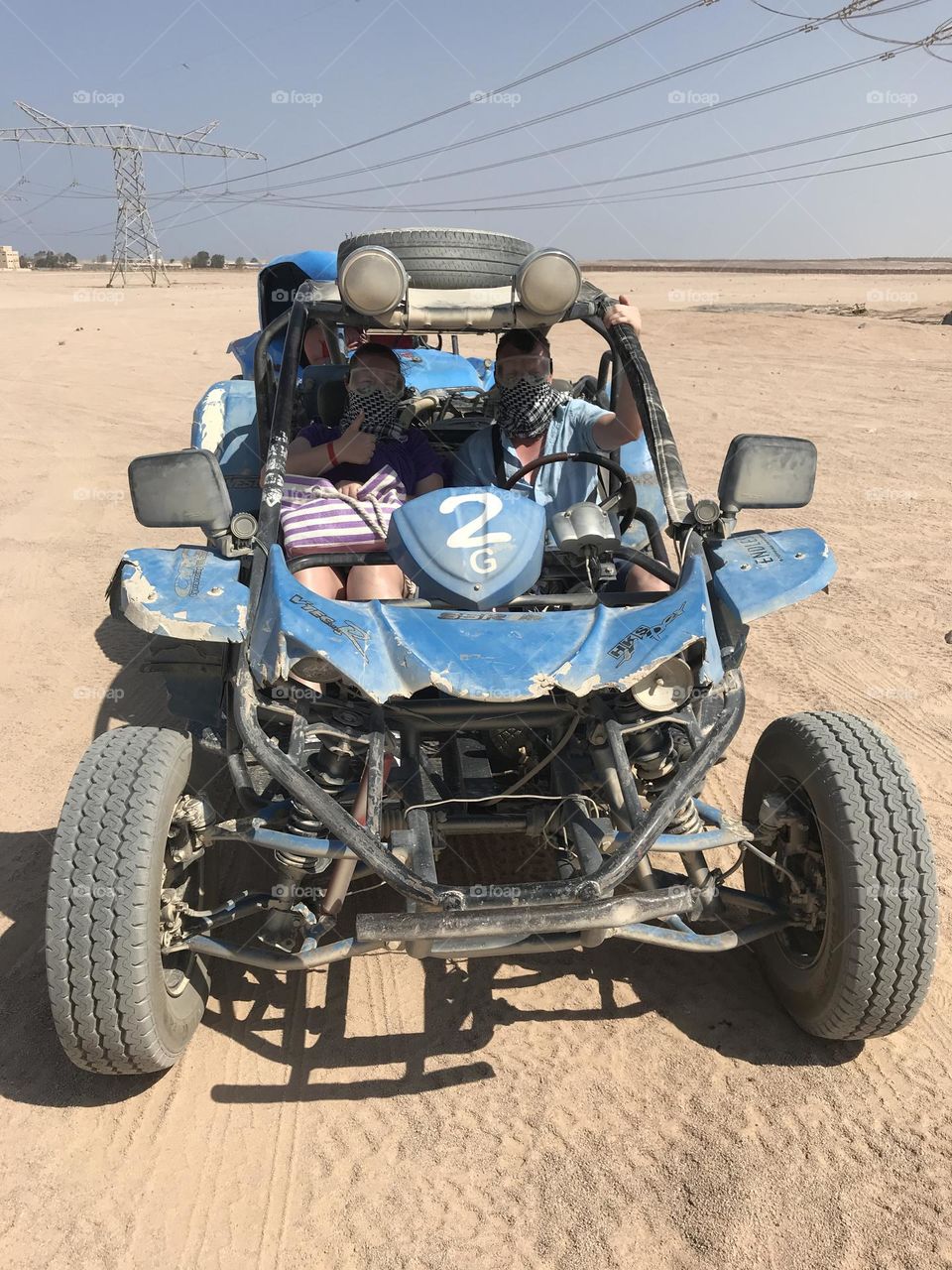 Driving through the desert