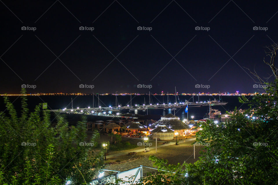 Night seashore in Bulgaria