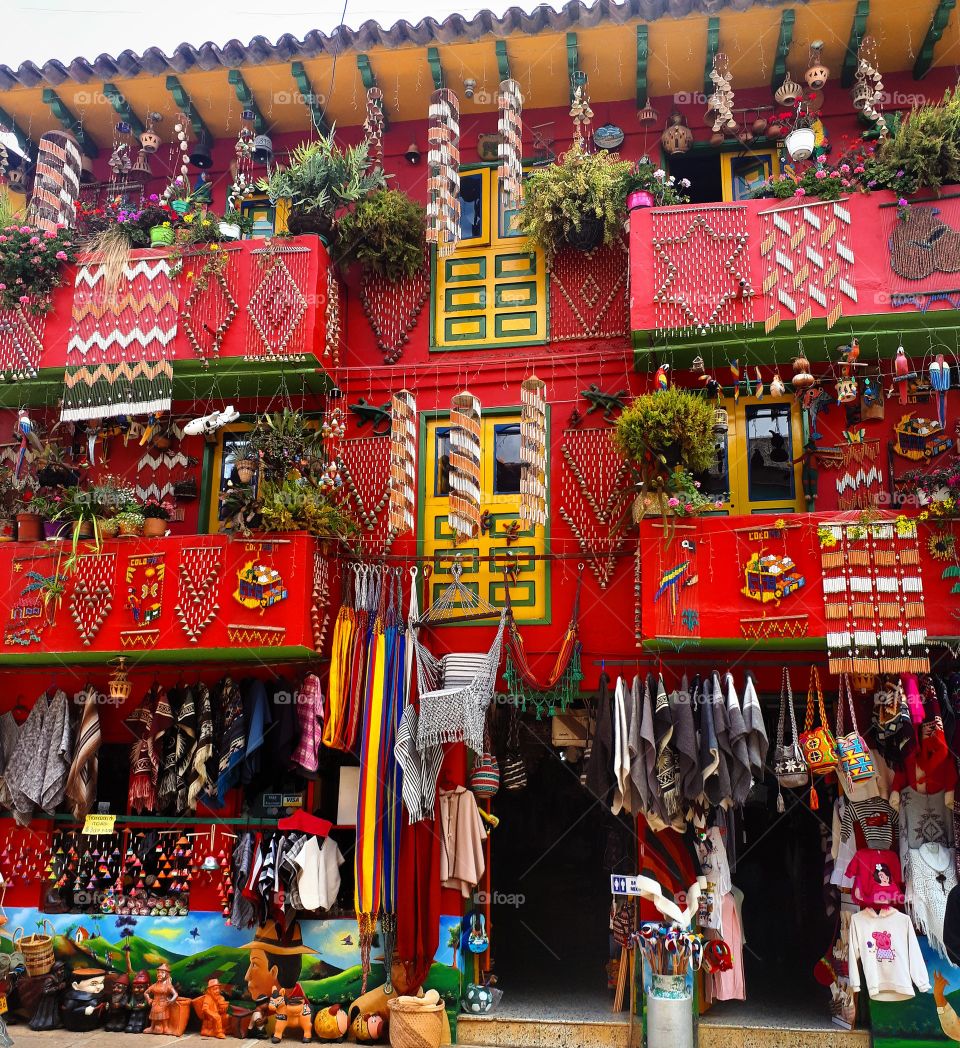 Awesome craft market in Raquira, Colombia