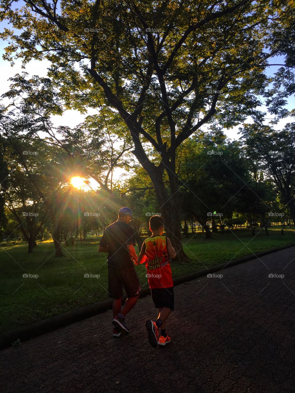 Jogging in the morning 