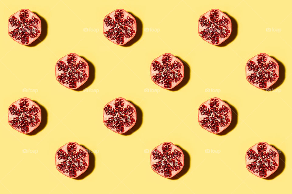 Pomegranate fruit pattern background