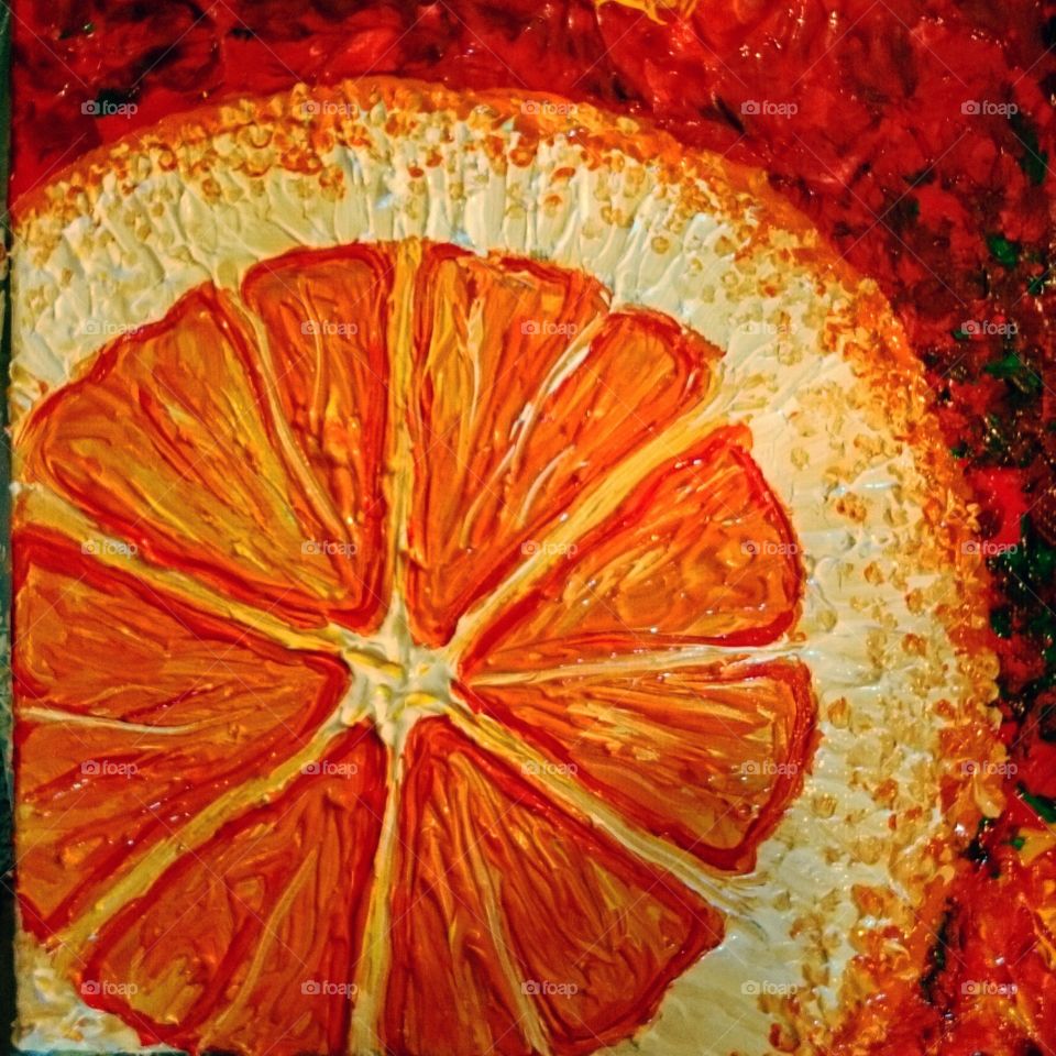 original painting of an orange