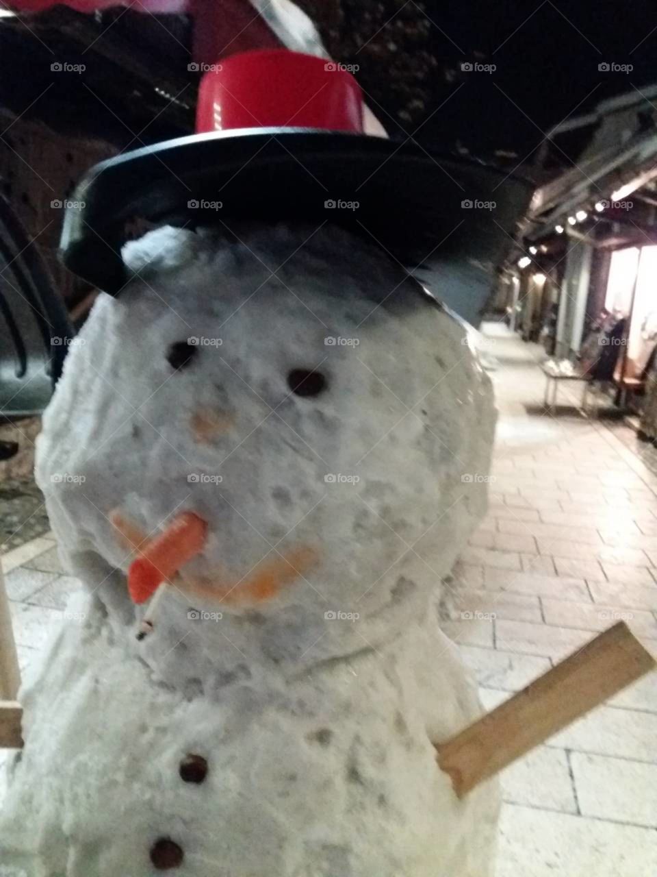beautiful Winter time with snowman