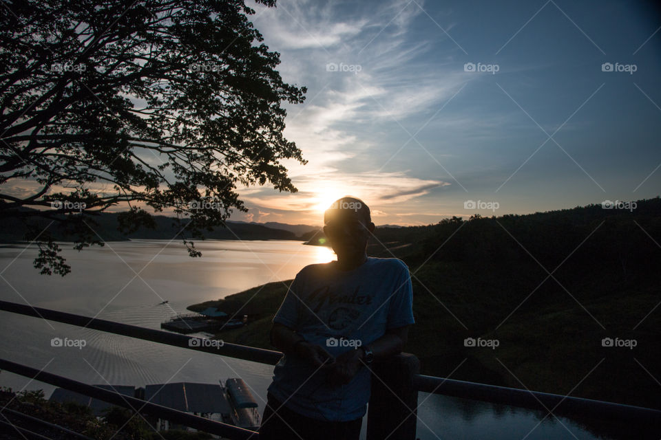 sunset at the dam