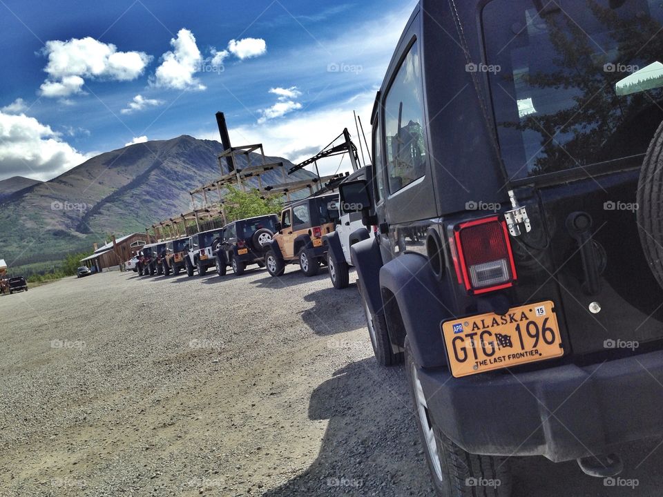 Convoy of Jeeps